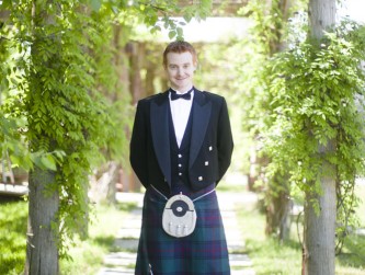 Groom in his Scottish kilt, Anchor & Lace photo
